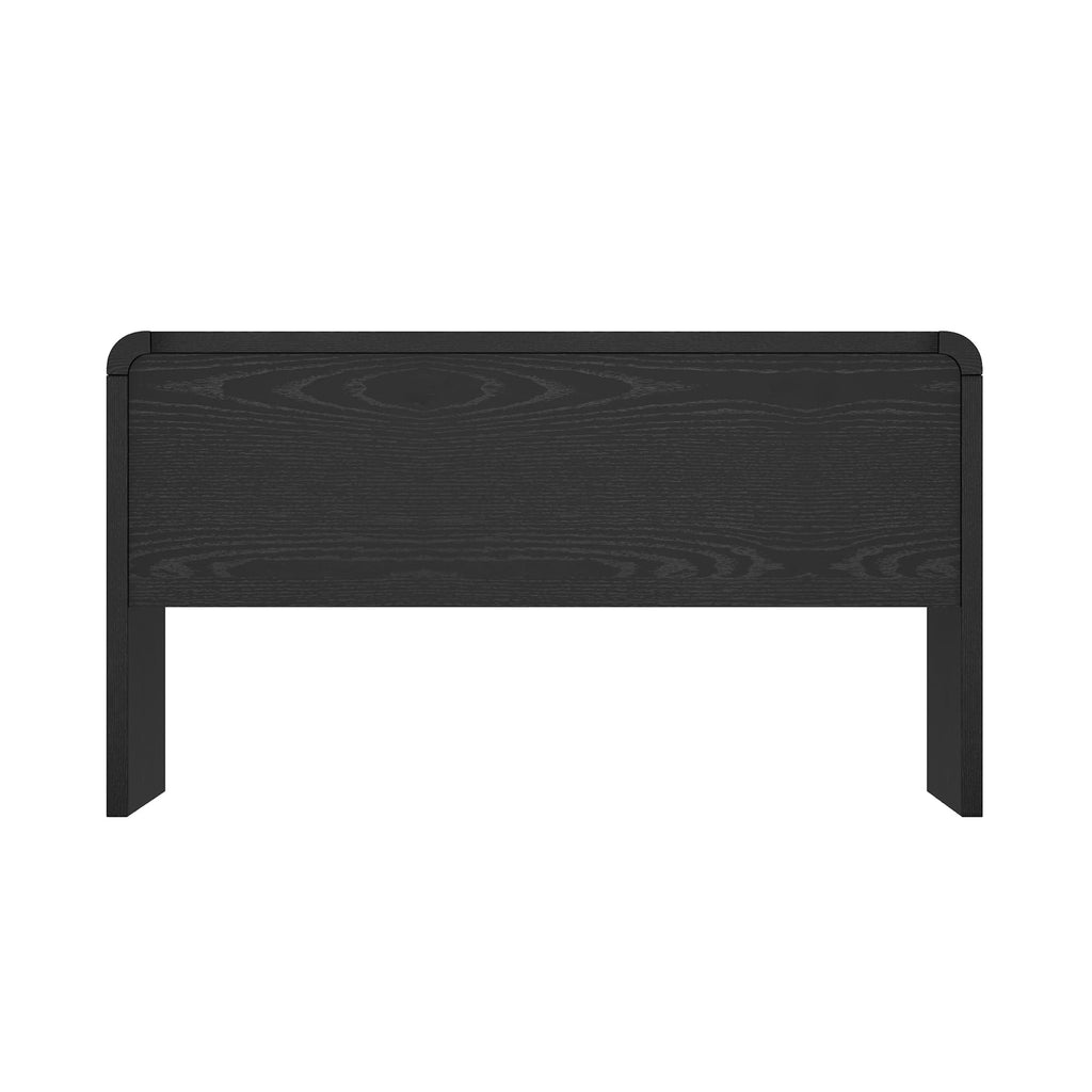 Manhattan Comfort Grace 54" Modern Office Desk with 2 Drawers, Wood Table with Metal Recessed Handles for Work from Home, Study, Craft, Stylish Executive Desk, Black and Gold