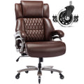 Big and Tall 400lbs Office Chair - Adjustable Lumbar Support Quiet Rubber Wheels Heavy Duty Metal Base, High Back Large Executive Computer Desk, Thick Padded Ergonomic Design for Back Pain