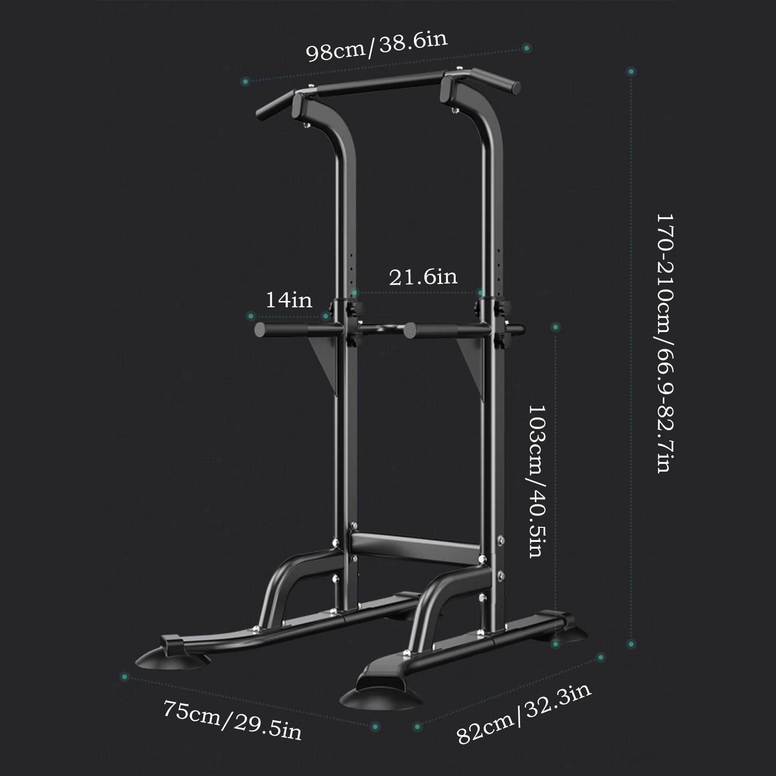 Power Tower Pull Up Bar Adjustable Dip Bar Workout Station Muscle Building For Home Gym Strength Training Equipment 1300lbs Weight Capacity