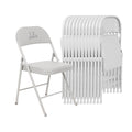 VISTACASA 12 Pack Padded Folding Chairs, Heavy Duty Metal Frame with PU Leather Seat & Back, 350 lbs Capacity Portable Stackable Indoor Outdoor Chairs for Party Wedding Office(White, 12 Pack)