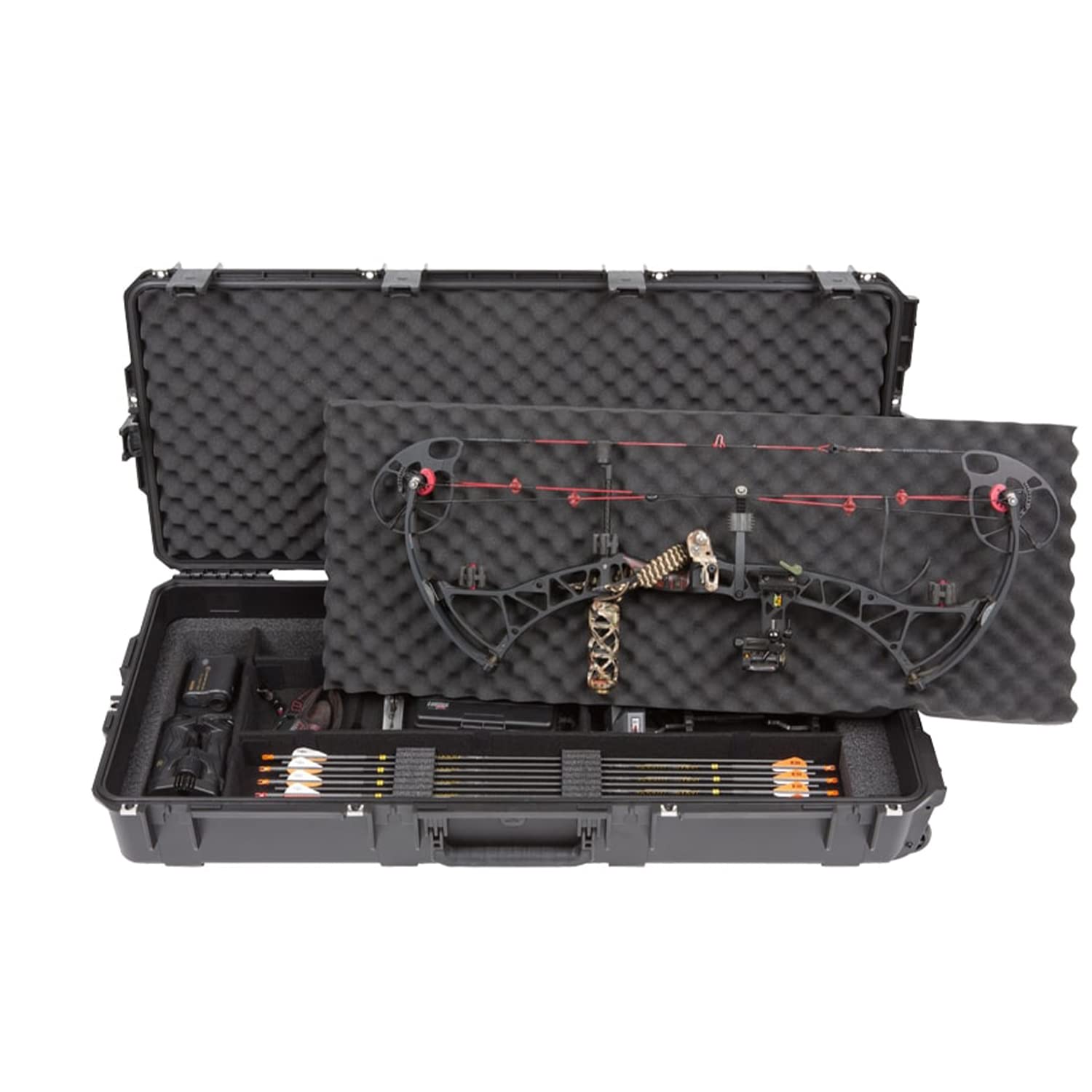 SKB Cases iSeries One Size Compact Ultimate Hard Exterior Waterproof Single Double Bow Utility Carrying Case for Hunting, Black