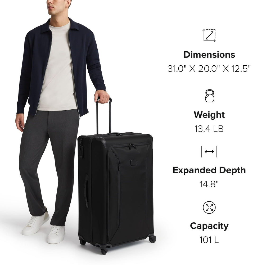 TUMI - Aerotour 4 Wheel Expandable Luggage - Men's and Women's Lightweight Business and Leisure Travel Suitcase - 31" X-Large Front Pocket Expandable Checked, Black