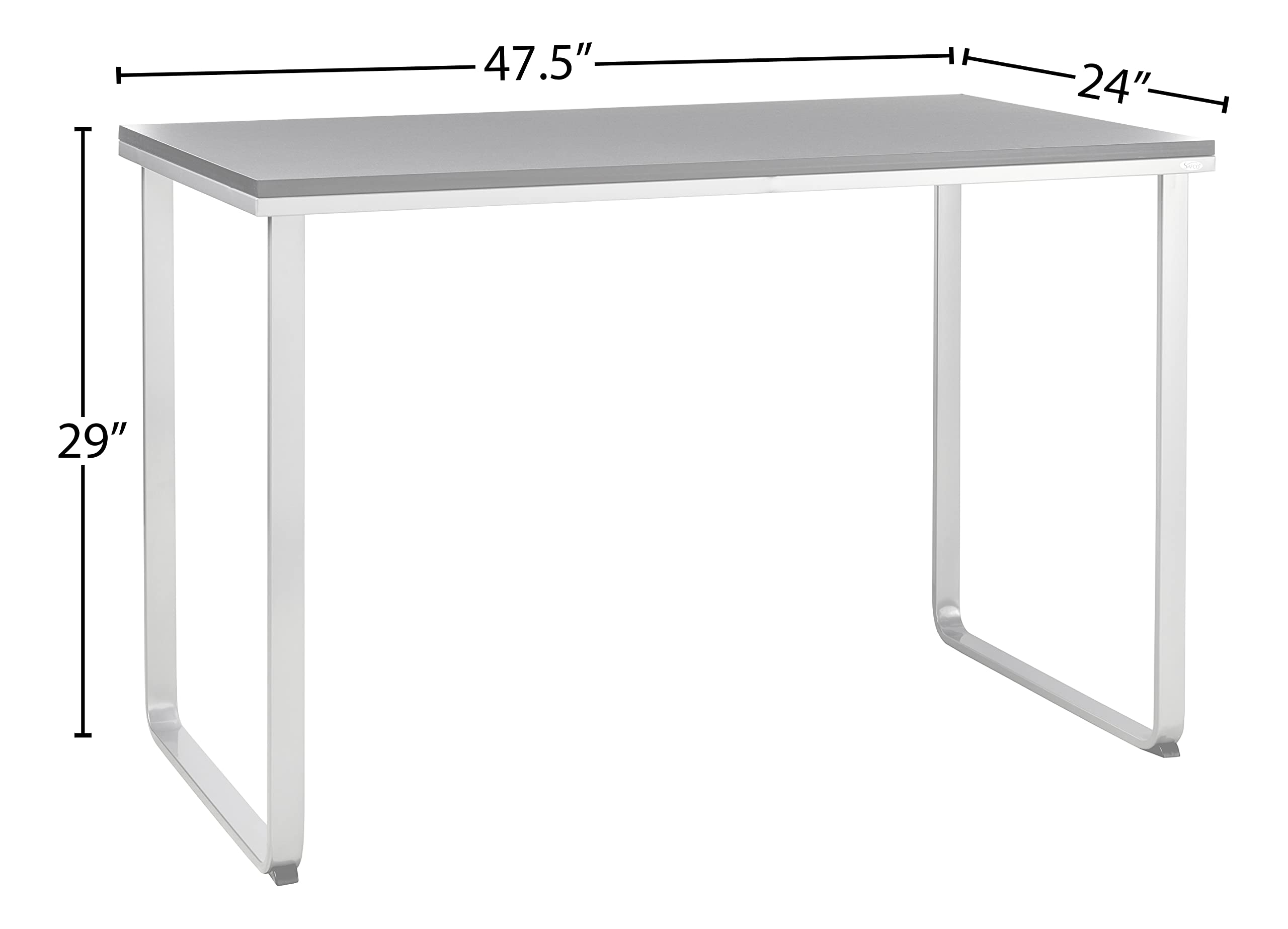 Safco 1943BLSL Home Office Table Computer Desk, Black and Silver