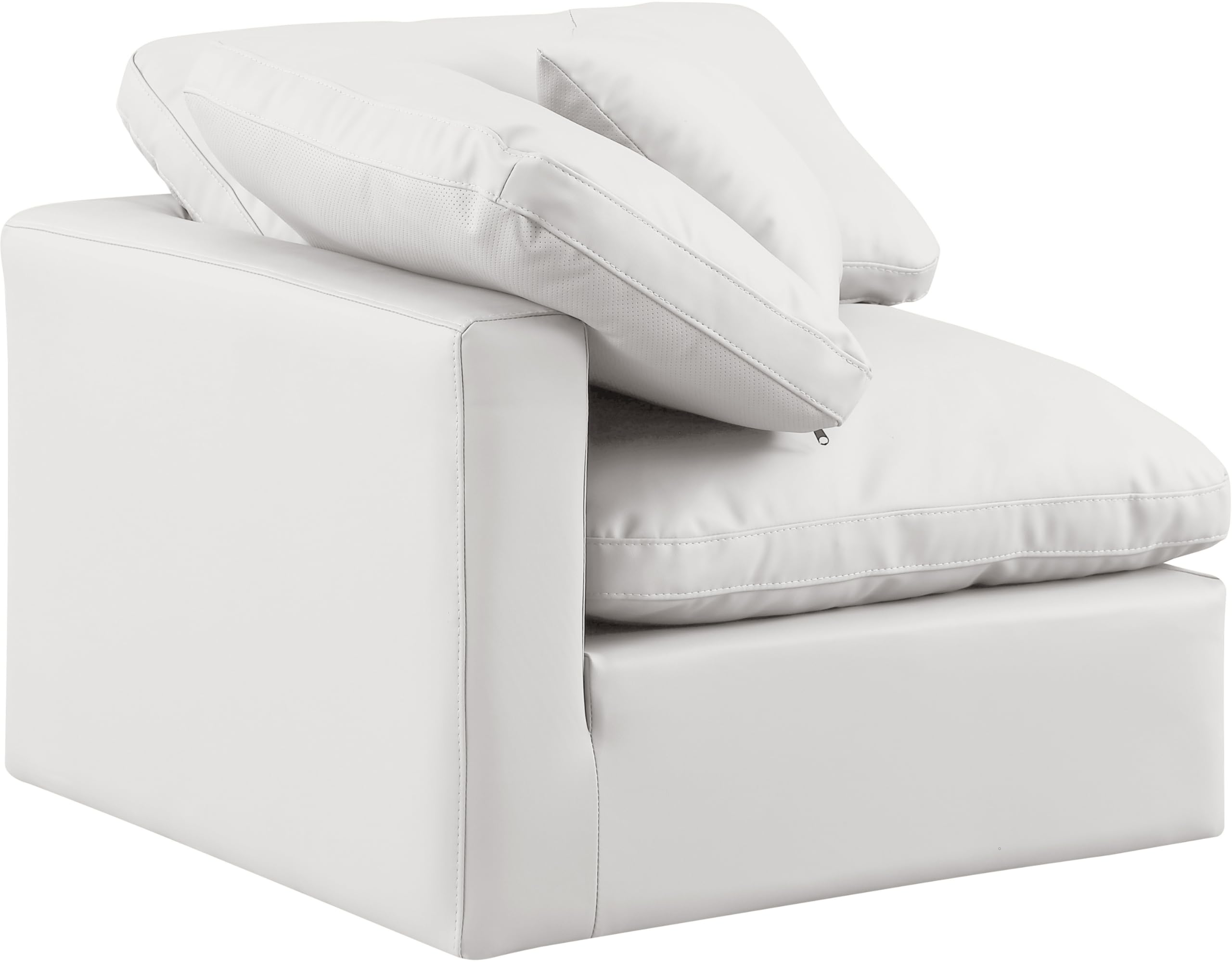 Meridian Furniture Indulge Vegan Leather Corner Chair in Cream