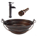 Simply Copper 16" Oval Copper BUCKET Vessel Sink with 13" ORB Faucet and Daisy Drain