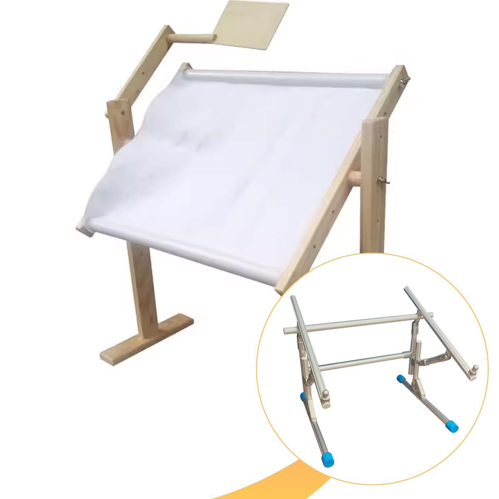 KiBcsLic Embroidery Stitch Stand, Aluminum Alloy, Sturdy, Practical Adjustable, Floor Standing, Embroidery Frame Stand , 2 Bar