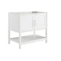 Alaterre Furniture Bennet Bathroom Vanity Without Sink – 36" Freestanding Wood Vanity Cabinet with Soft-Close Shaker Doors, Single Sink Base (White)