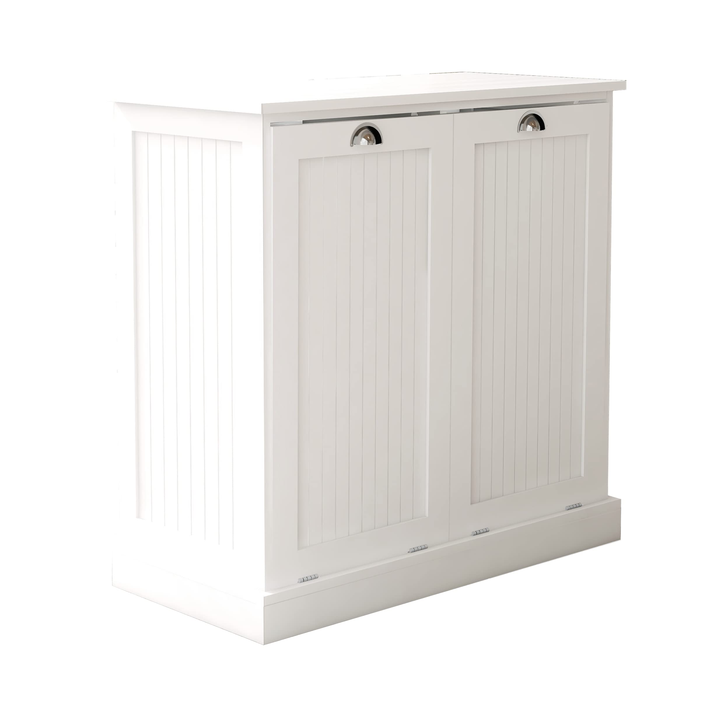 Gecheer Two-Compartment Tilt-Out Laundry Sorter Cabinet - Organized and Easy to Clean Storage Cabinet Organizer, Storage Unit Shelves, for Bathroom Living Room Dining Kitchen YJXW112049950