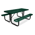 6' Rectangular Heavy-Duty Expanded Metal Green Picnic Table
