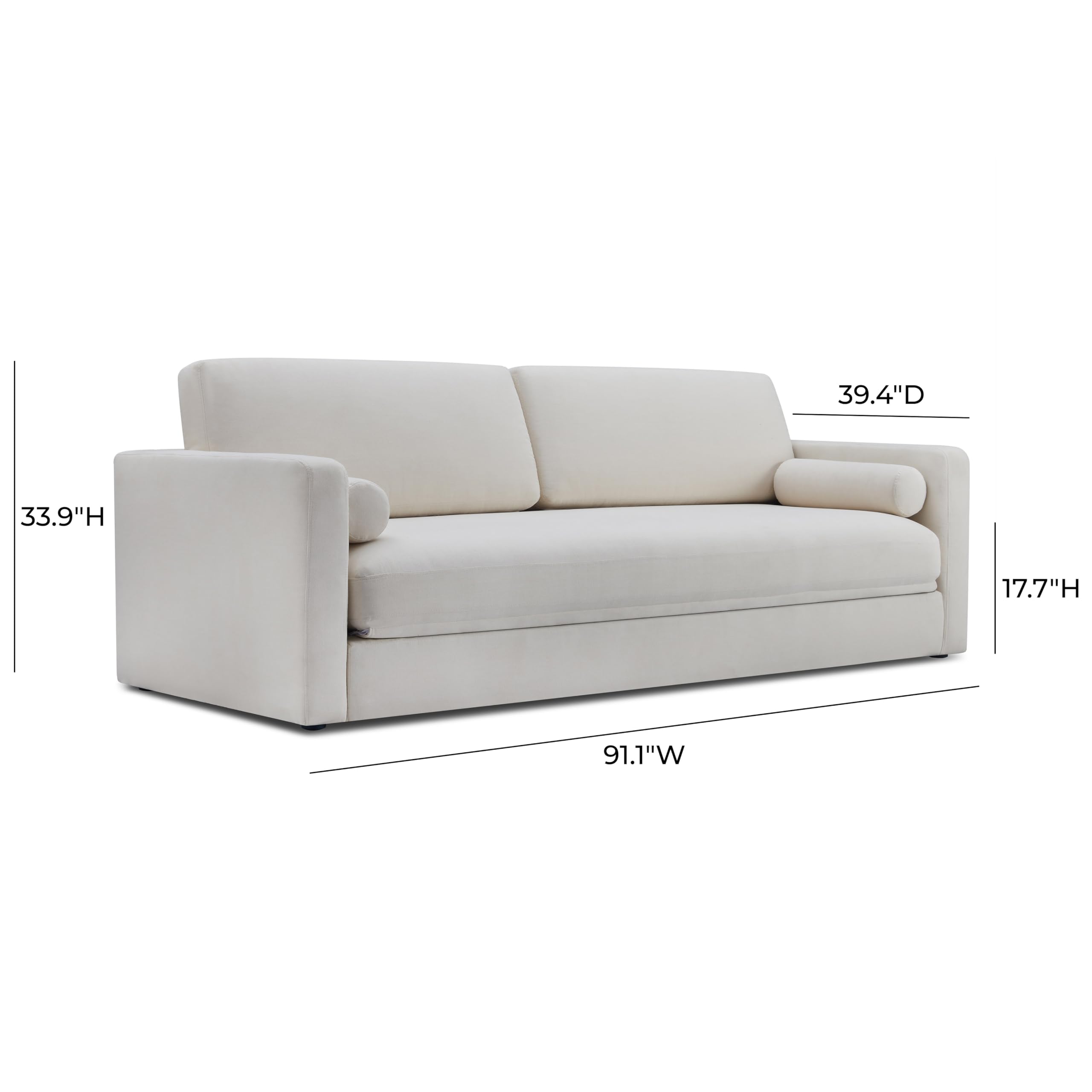 Tov Furniture Ryan Cream Upcycled Linen Sofa Bed
