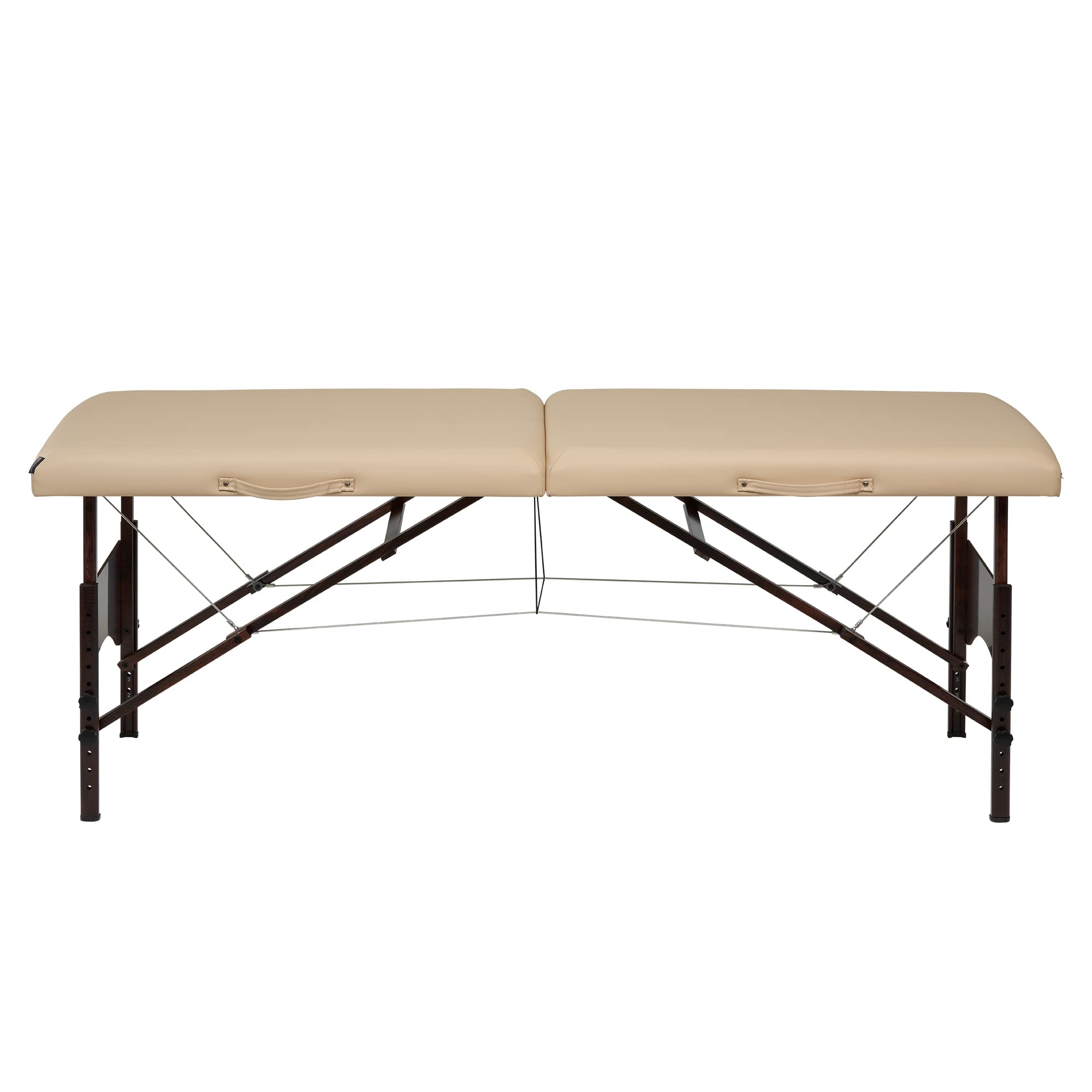 Master Massage 28" Argo Portable Massage Table in Cream with Walnut Legs- Spa Bed for Tabletop Exercise & Massage- Beauty Bed Tattoo Bed- Lash Table