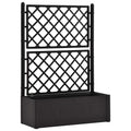 Tmriohed Self-Watering Trellis Planter Box Anthracite Plastic 39.4x16.9x55.9 in Large Outdoor Planter Box for Climbing Plants Patio Balcony Garden