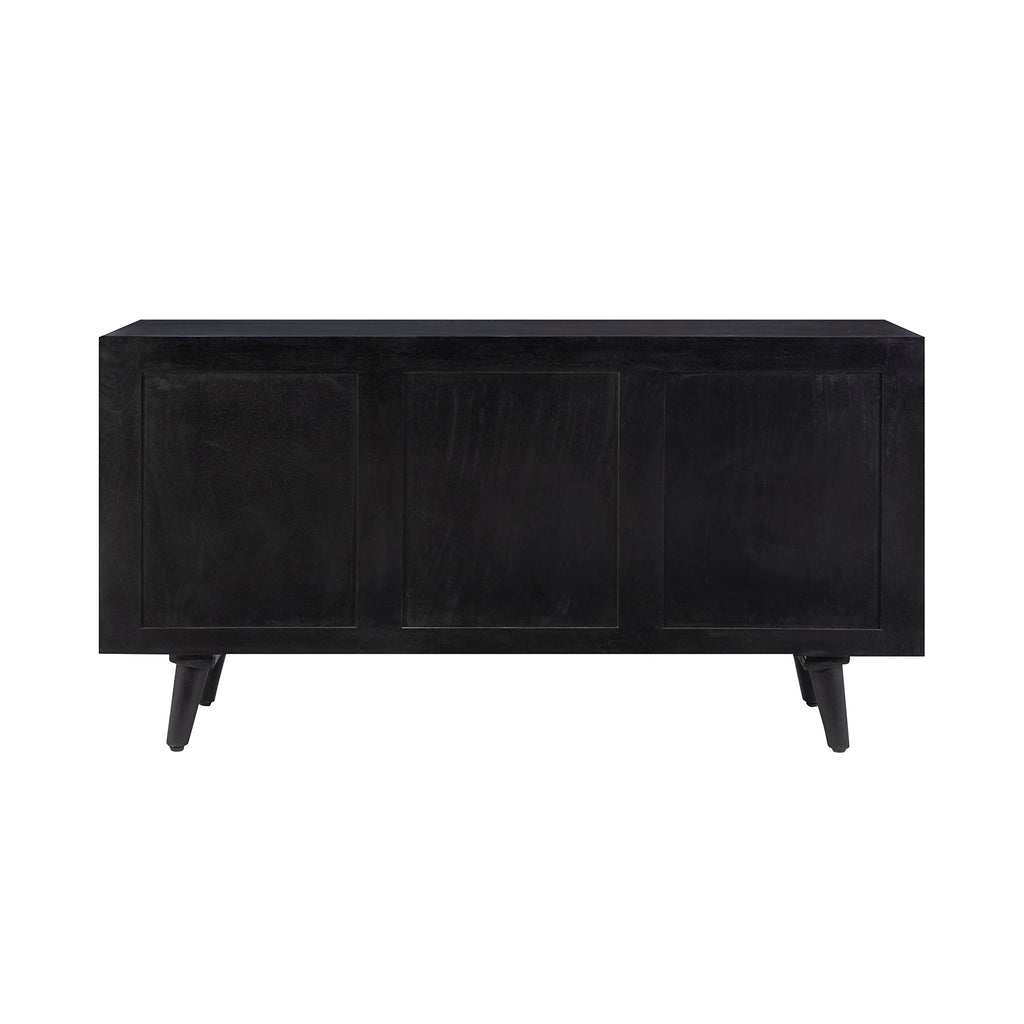 Powell Tate Mango Wood Console with Modern Gold Accents