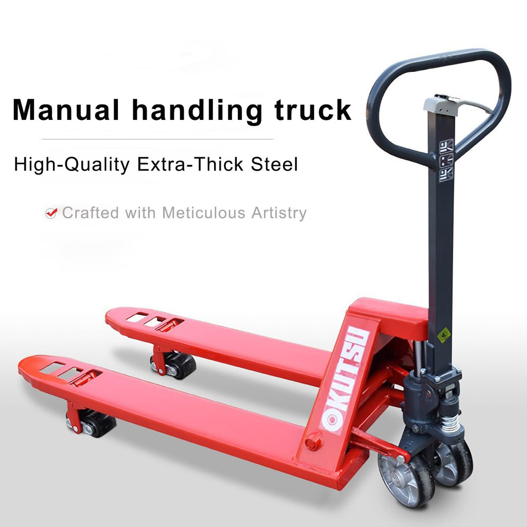 Manual Pallet Jack 3-Ton Capacity, Industrial Pallet Truck 48×27in Fork Size Standard Heavy Duty Hand Trucks(122x68.5x65cm)