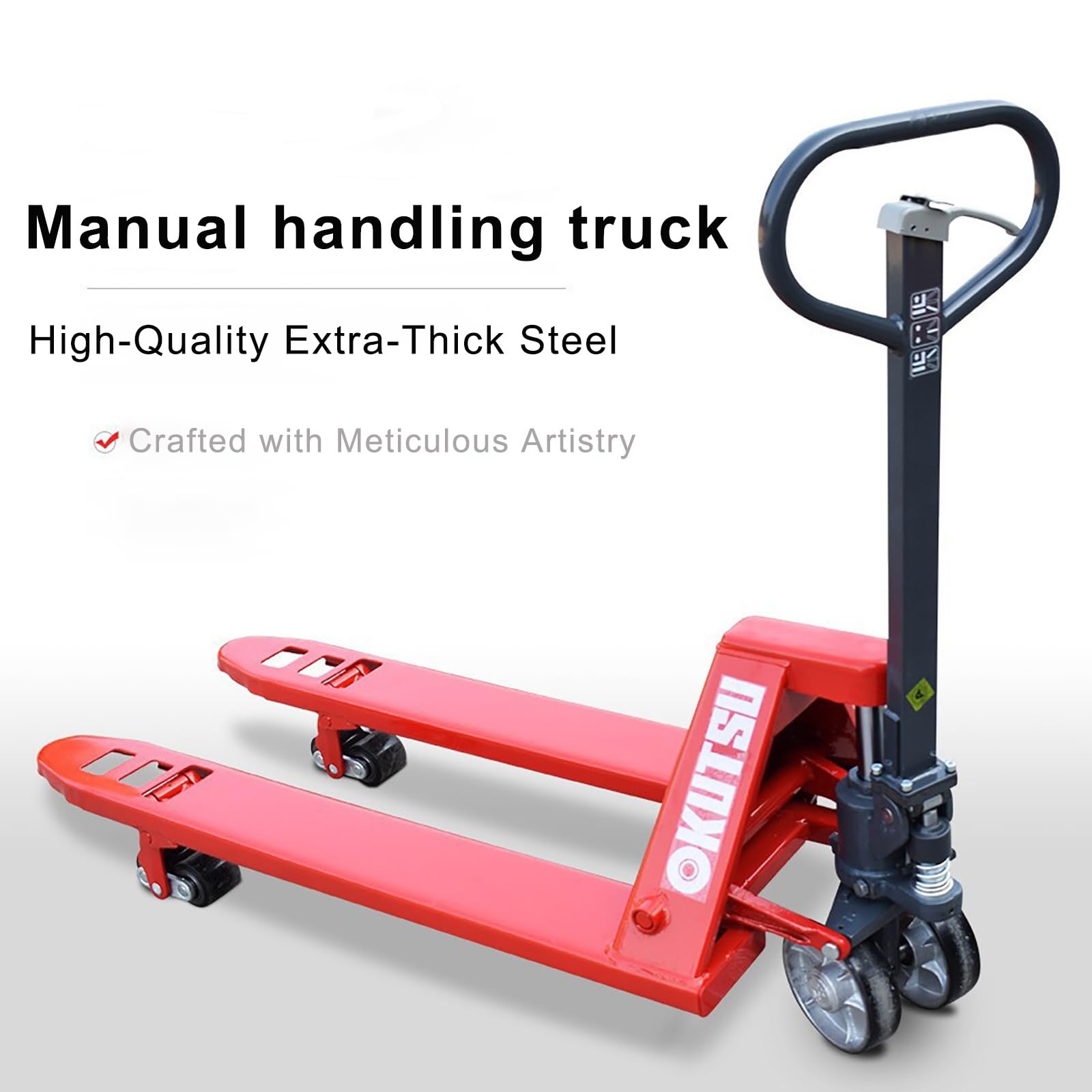 Manual Pallet Jack 3-Ton Capacity, Industrial Pallet Truck 48×27in Fork Size Standard Heavy Duty Hand Trucks(122x68.5x65cm)
