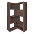 SimpArt Expandable 3-in-1 Bookcase with Adjustable Width, 4-Tier Wooden Storage Shelf, Convertible Straight or L-Shaped Corner Bookshelf for Living Room Bedroom Office