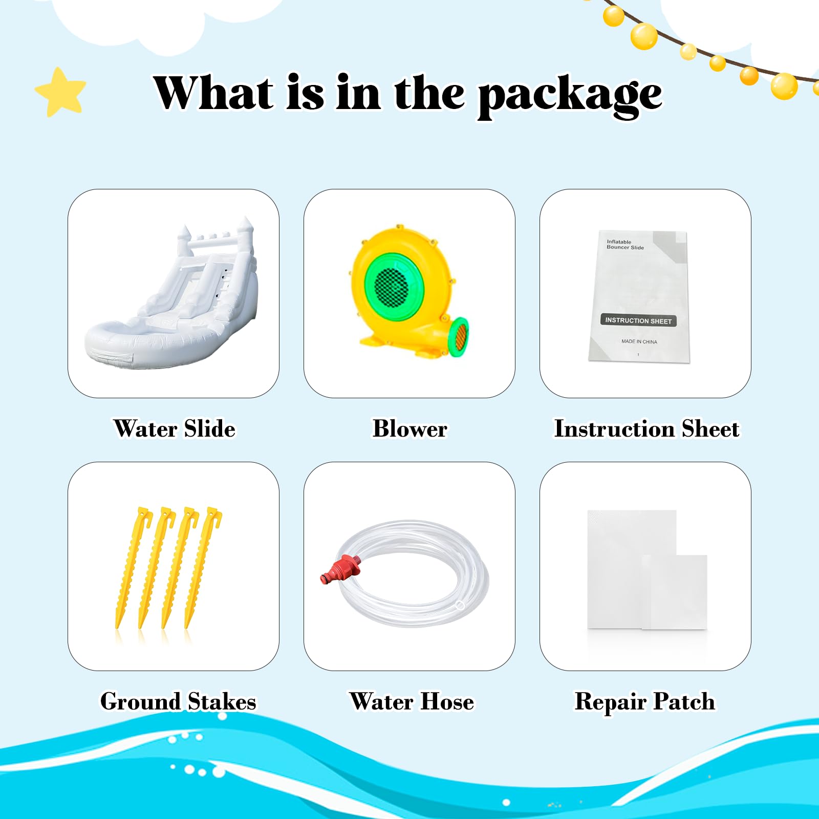 iLink-outer Inflatable Commercial Grade Water Slide with Water Tube and Blower for Kids Age 21 x 12 x 9 FT Wet and Dry Huge PVC Pool for Summer Party