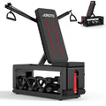 JOROTO 5-in-1 Adjustable Weight Bench with Cable Crossover, 990 LBS Weight Bench With Storage, Combining Adjustable Bench, Cable Crossover Machine, Storage Box with Wheels in One Compact Unit