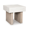 Signature Design by Ashley Jorlaina Modern End Table with Heat Resistant, Scratch Resistant and Fade Resistant Surface, Light Gray & Light Brown