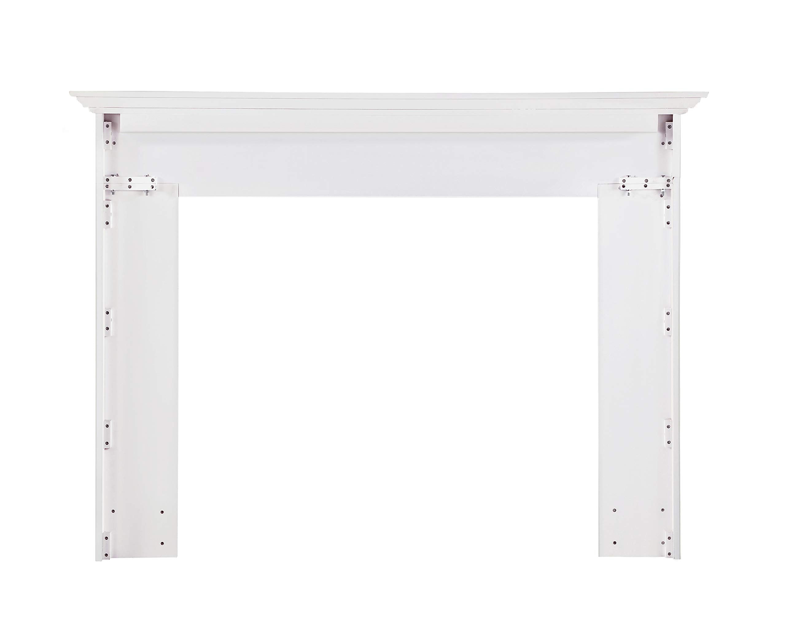 Pearl Mantels ARYB56540 Furniture for Your Fireplace, Premium Grade A MDF Mantel Surround, Crisp White Paint, Interior Opening 56" W x 42" H