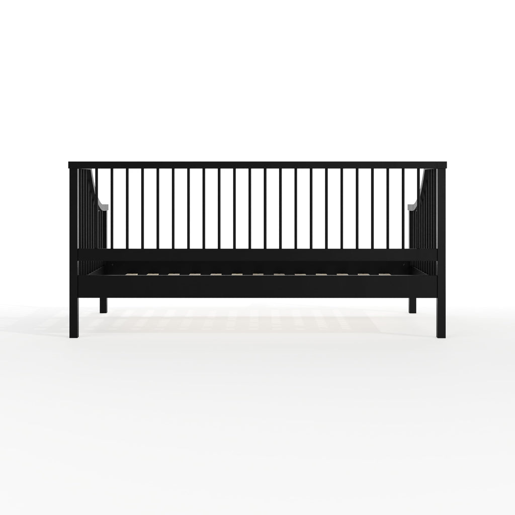 Martha Stewart Neely Platform Daybed with Wood Spindles, Solid Wood Frame, No Box Spring Needed, Twin Size, Black