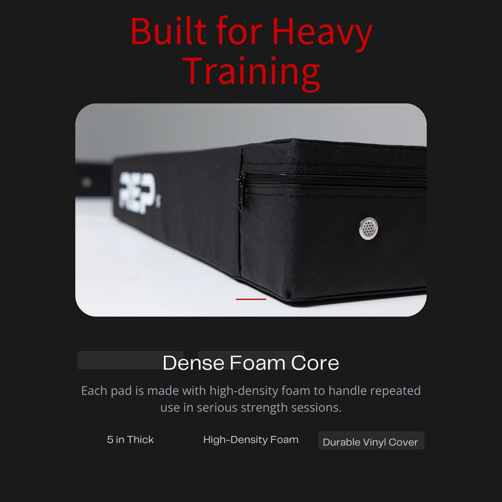 REP Fitness Crash Pads for Deadlifts and Olympic Weightlifting, Pair of High-Density Foam Drop Pads with Vinyl Covers and Nylon Handles, 29.5 x 22.5 x 5 in, Home Gym Floor Protection, Black Floor Pads
