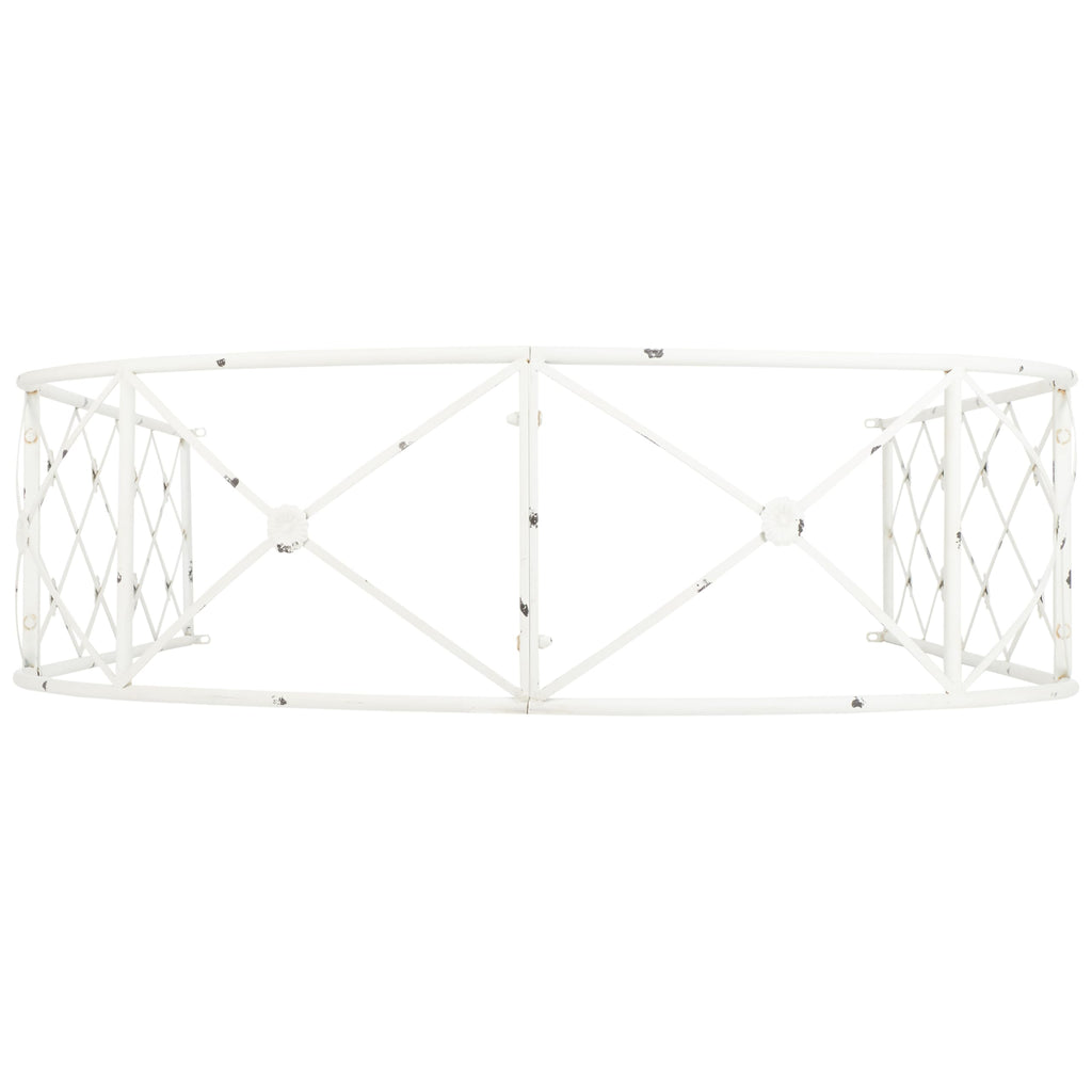 SAFAVIEH Outdoor Collection Atticus Antique White Wrought Iron Lattice Arch Garden Arbor