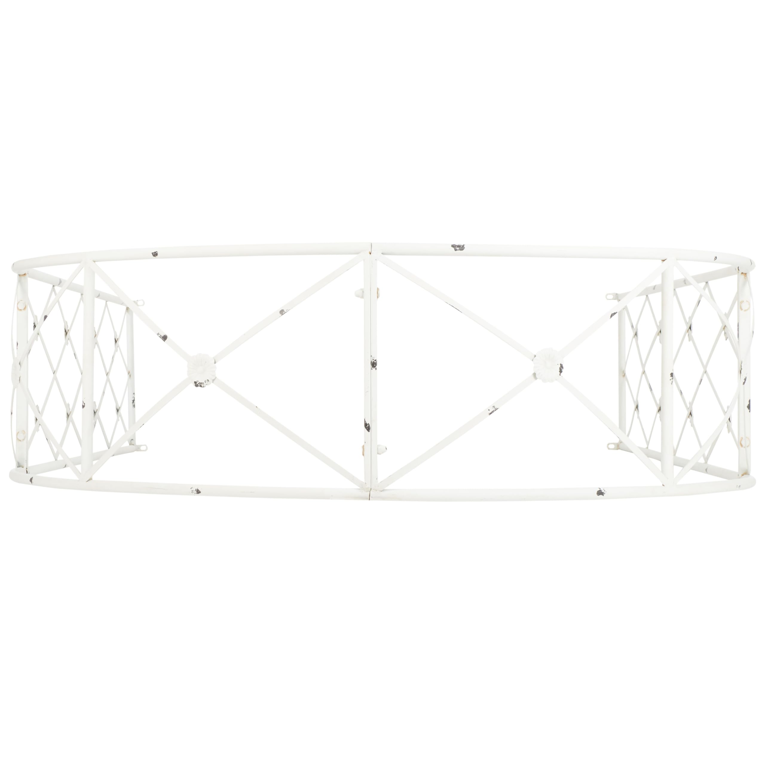 SAFAVIEH Outdoor Collection Atticus Antique White Wrought Iron Lattice Arch Garden Arbor