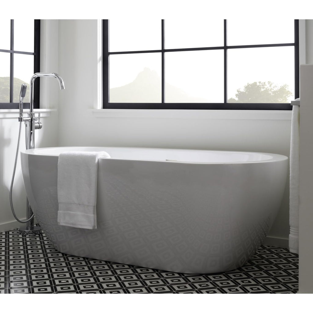 Miseno MNO6030SFSO 59" Free Standing Acrylic Soaking Tub with Center Drain - White