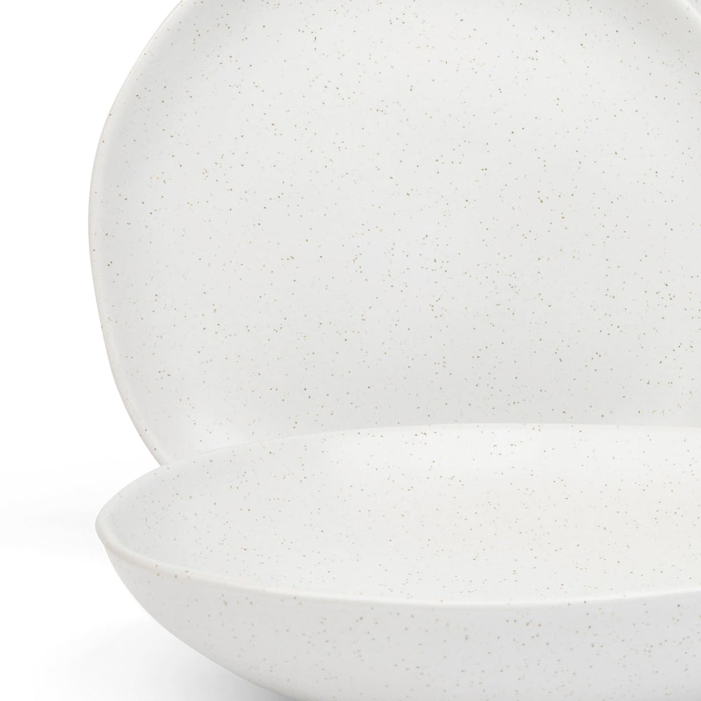 Trasa Home by Larder & Vine, Eco-Friendly High Fired Artisan Stoneware, Organic & Modern Dinnerware, 16 piece set, 4 place settings (Millstone)