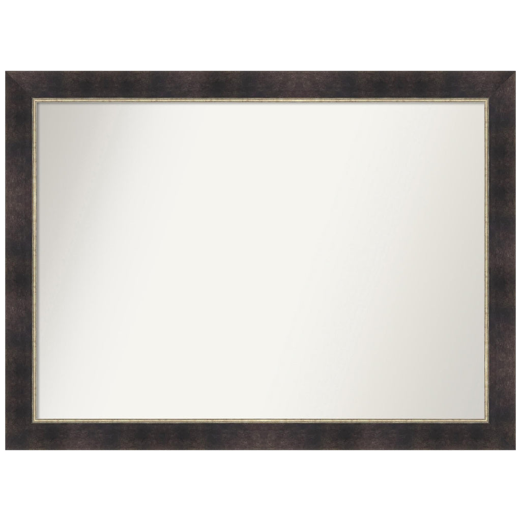 Amanti Art Bronze Bathroom Mirror for Over Sink, 32x43 Odin Antique Bronze Rectangle Vanity Mirror, X-Large Modern Wood Frame, Hangs Horizonally and Vertically, Bathroom Wall Decor, Non-Beveled Edge