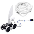 MAKHOON Upgrade Pool Pressure Side Sweeper with Feed Hose – Professional Pool Cleaner for Efficient Swimming Pool Cleaning, Stable 4-Wheel Structure Design
