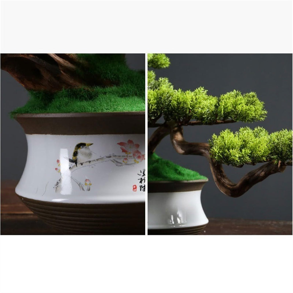 WANGHAI2024M Artificial Trees Artificial Bonsai Simulation Tree High-end Light Luxury Greenery Entrance Decoration Simulation Tree Bonsai Ornaments Artificial Bonsai