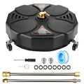 3600PSI Driveway Power Washer, 18in Rotary Surface Cleaner Attachment with Wheels, with 2 ExWands and 2 Replacement Nozzles, Replaceable Sturdy Flat Surface Cleaner for Driveway