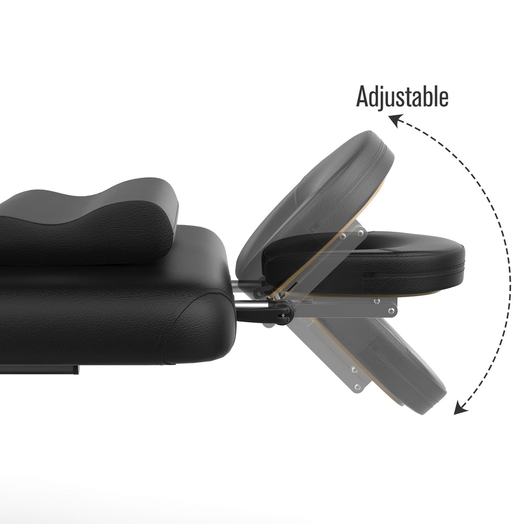 Electric Massage Bed with Adjustable Height and Backrest, Electric Massage Table for Treatment, Physical Therapy and Spa Facial Bed, 2 Motor, Hydraulic Equipment, Remote Control, 32 W x 75 L, Black