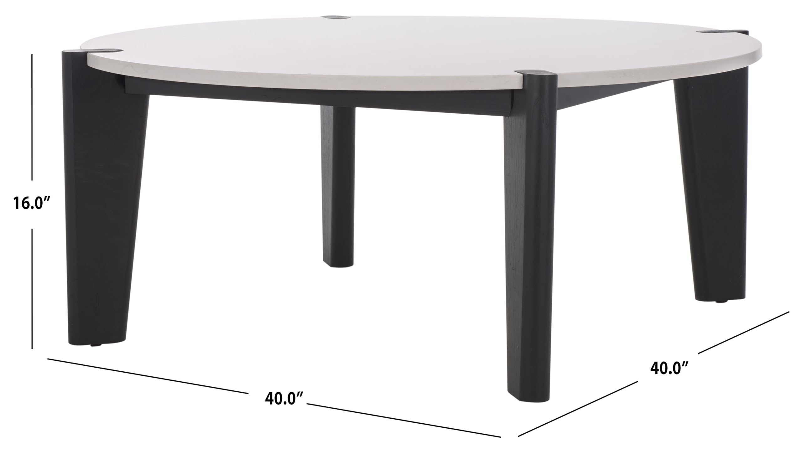 SAFAVIEH Couture Collection Garcia Black/White Marble Top Round Coffee Table