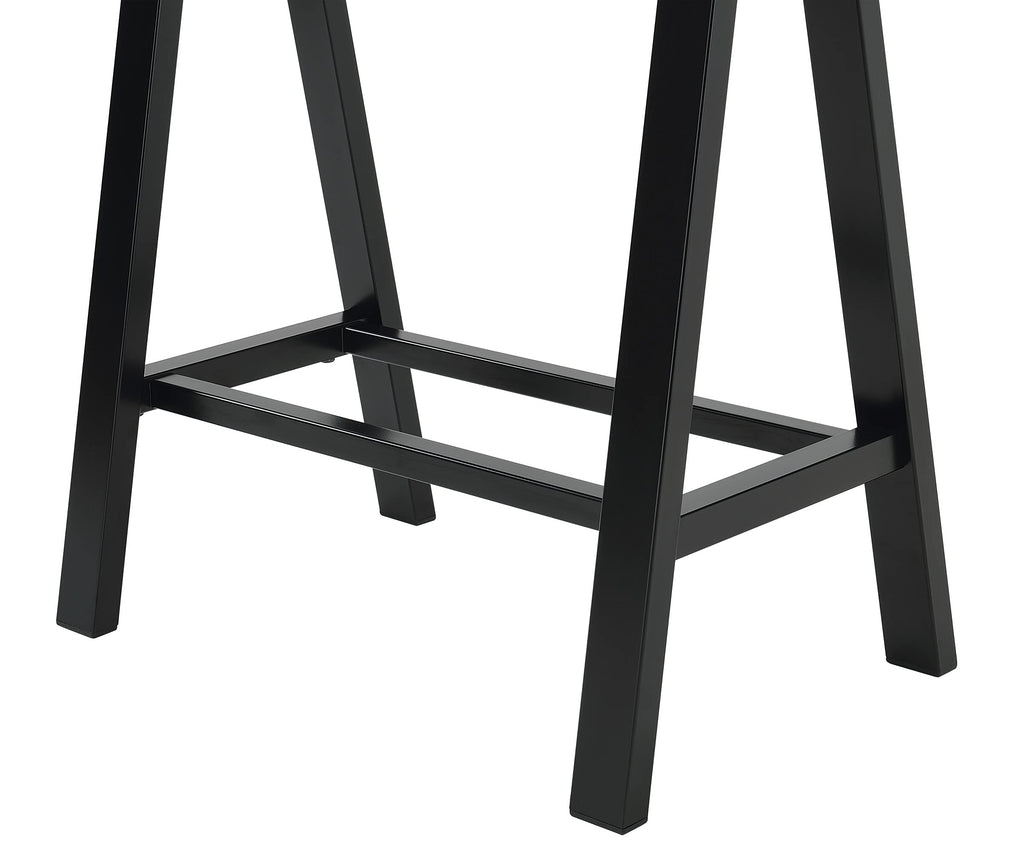OSP Home Furnishings Middleton 47 Inch Desk with Clear Beveled Glass Top, Black Base