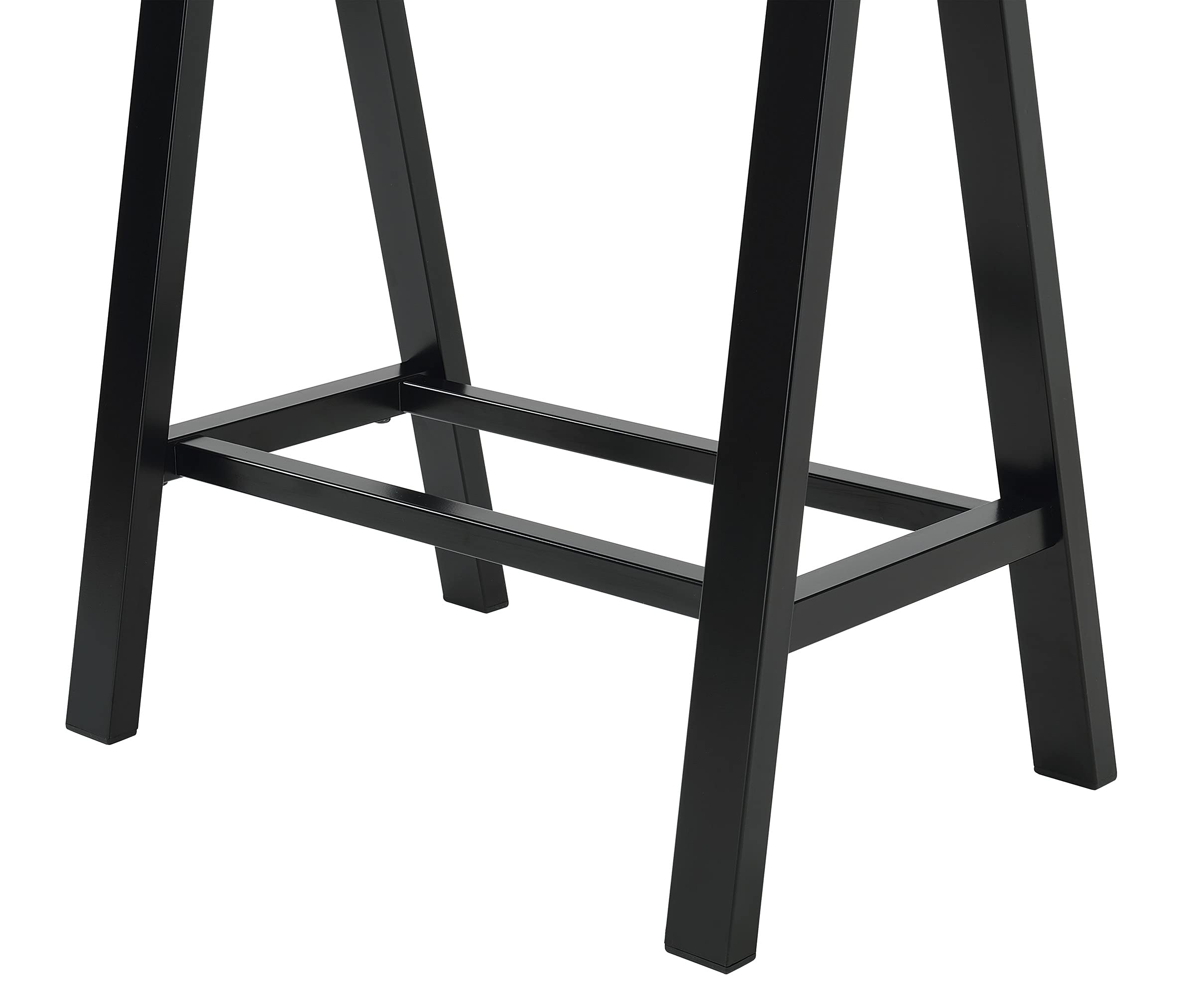OSP Home Furnishings Middleton 47 Inch Desk with Clear Beveled Glass Top, Black Base