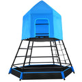 Hapfan Jungle Gym with Platform and Tent, Climbing Toys with Monkey Bars for Kids, Metal Outdoor Play Equipment