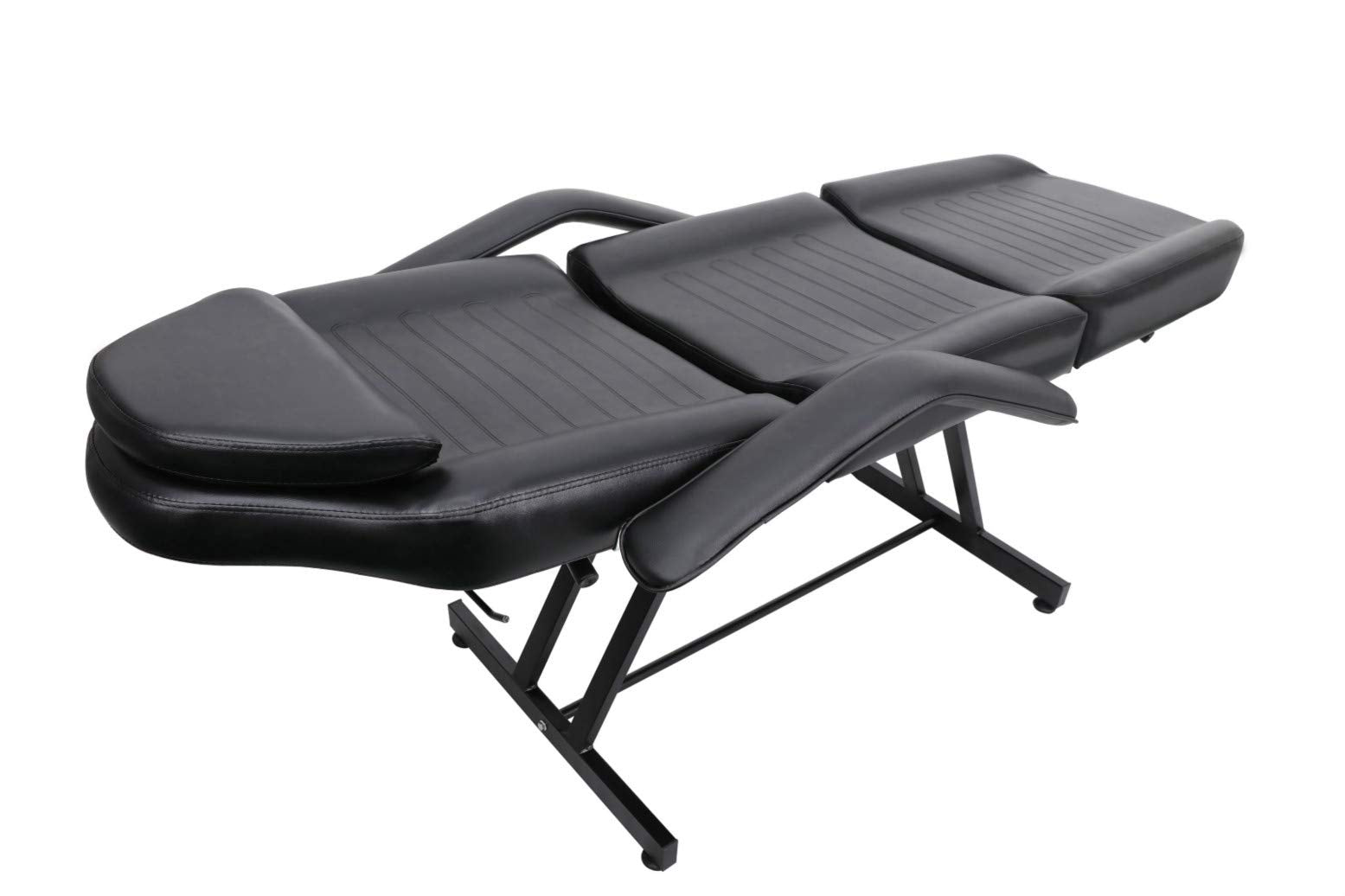 Salon Style Multi-Function Basic Facial Chair with Free Stool Facial Bed Massage Table Tattoo Massage Facial Table Bed Chair Barber Beauty Spa Salon Equipment Black