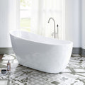 WOODBRIDGE B-0006 54" Modern Acrylic Freestanding Bathtub, with Brushed Nickel Drain and Overflow, B0006/Bat-1507, 54" Bathtub I