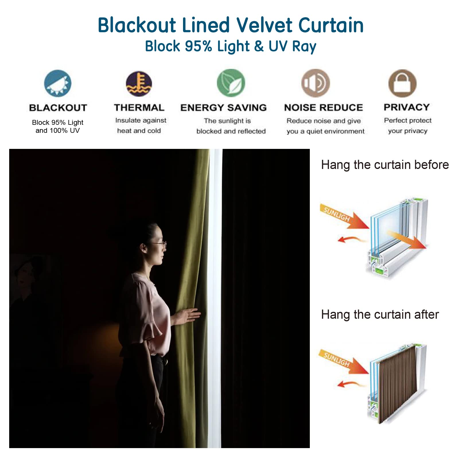 LETAU Pinch Pleated Lined Blackout Curtains 108 inches Long, Luxury Velvet Weighted Thermal Window Curtains Panels Drapes, 52" W x 108" L, Set of 2, Off White