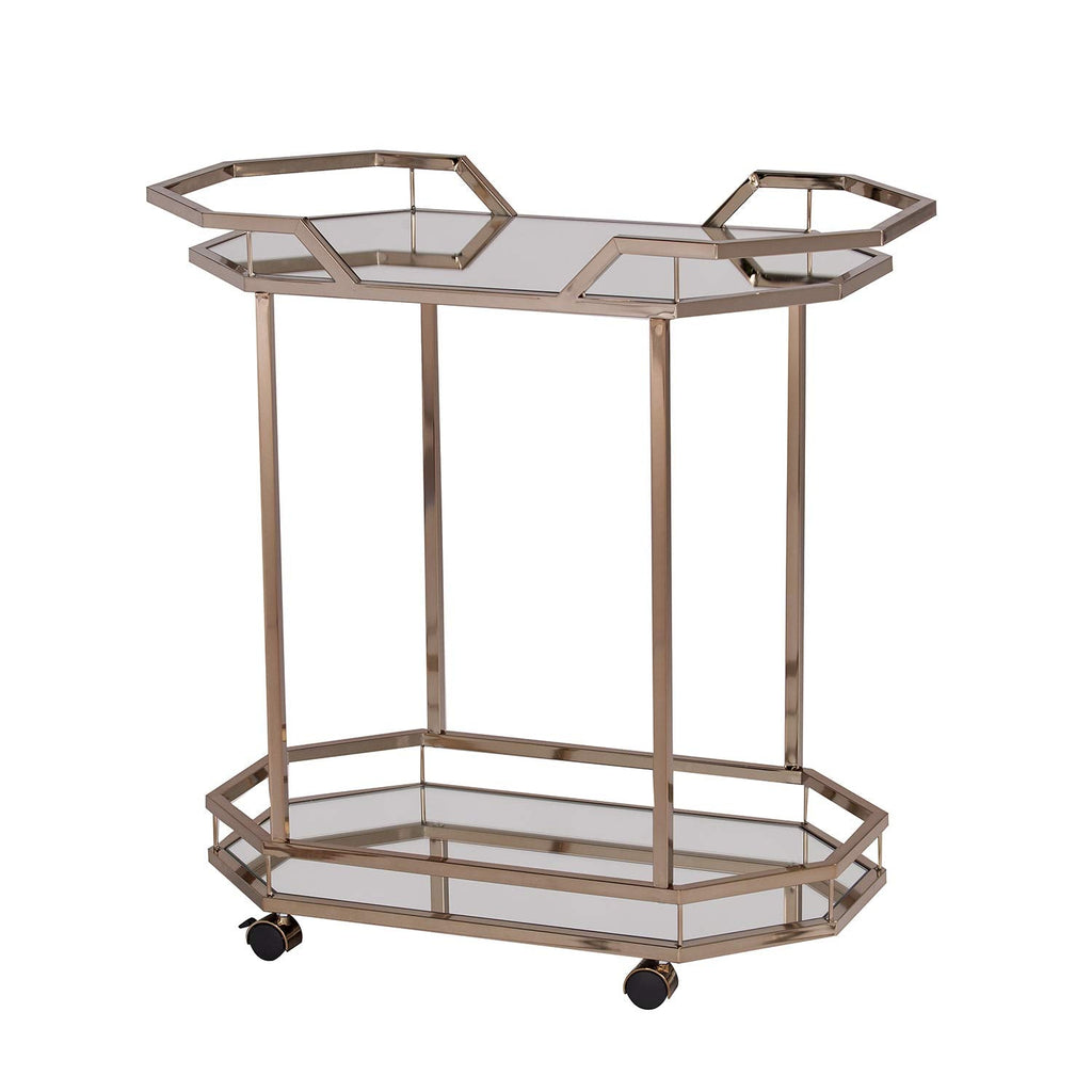 SEI Furniture Ari Art serving cart, Champagne with mirror (AMZ1102ZH)