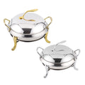 FENOKD Chafing Dish Set of 2, Stainless Steel Round Buffet Chafer for Catering, Party, Wedding, Dinner Serving with Pans and Fuel Holders, Full Size,B.C