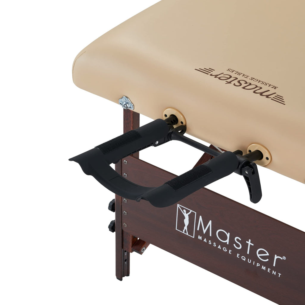 Master Massage 30" Del Ray Pro Portable Massage Table (30" Width x 84" Length) with Adjustable Table Height, 750lbs. Working Capacity- Massage Bed, Tattoo Table, Lash Table - Cream