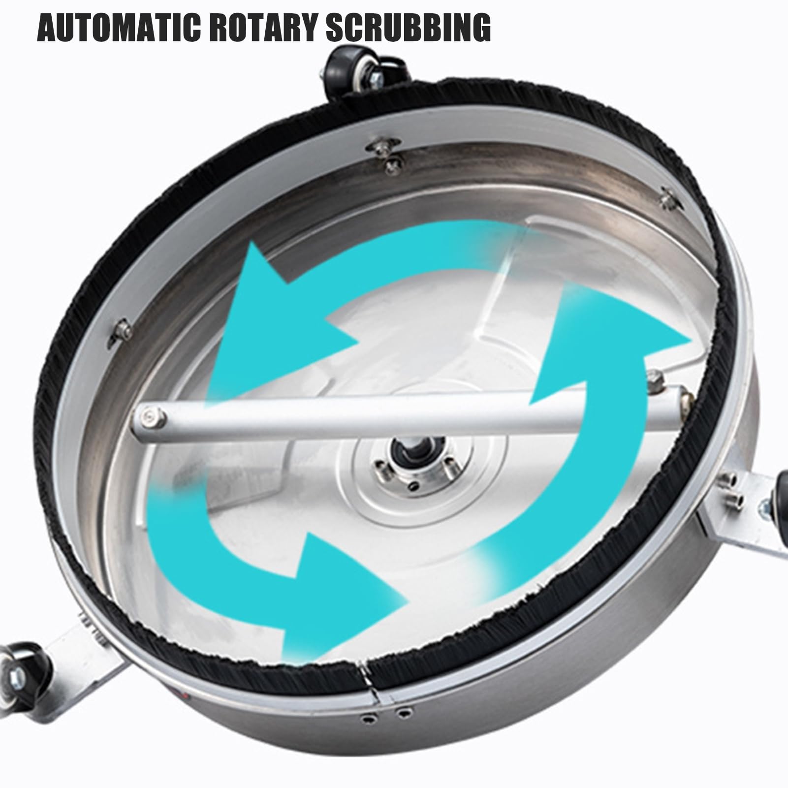 Pressure Washer Surface Cleaner with Wheels Stainless Steel Housing Quick Connector Power Washer Surface Cleaner Attachment Stainless Steel
