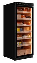 Cigar Climate Control Cabinet, Raching 330L Cigar Humidor Cabinet for Storing&Aging, Wood Frame with Constant Temperature and Humidity System, 6 Premium Canada Cedar Trays - Piano Paint Black