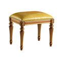 GAZOGJ Leather Piano Bench, Exquisitely Carved Solid Wood Stool Legs, Decorated with Copper Rivets, Thick Padded Cushioned Chair,