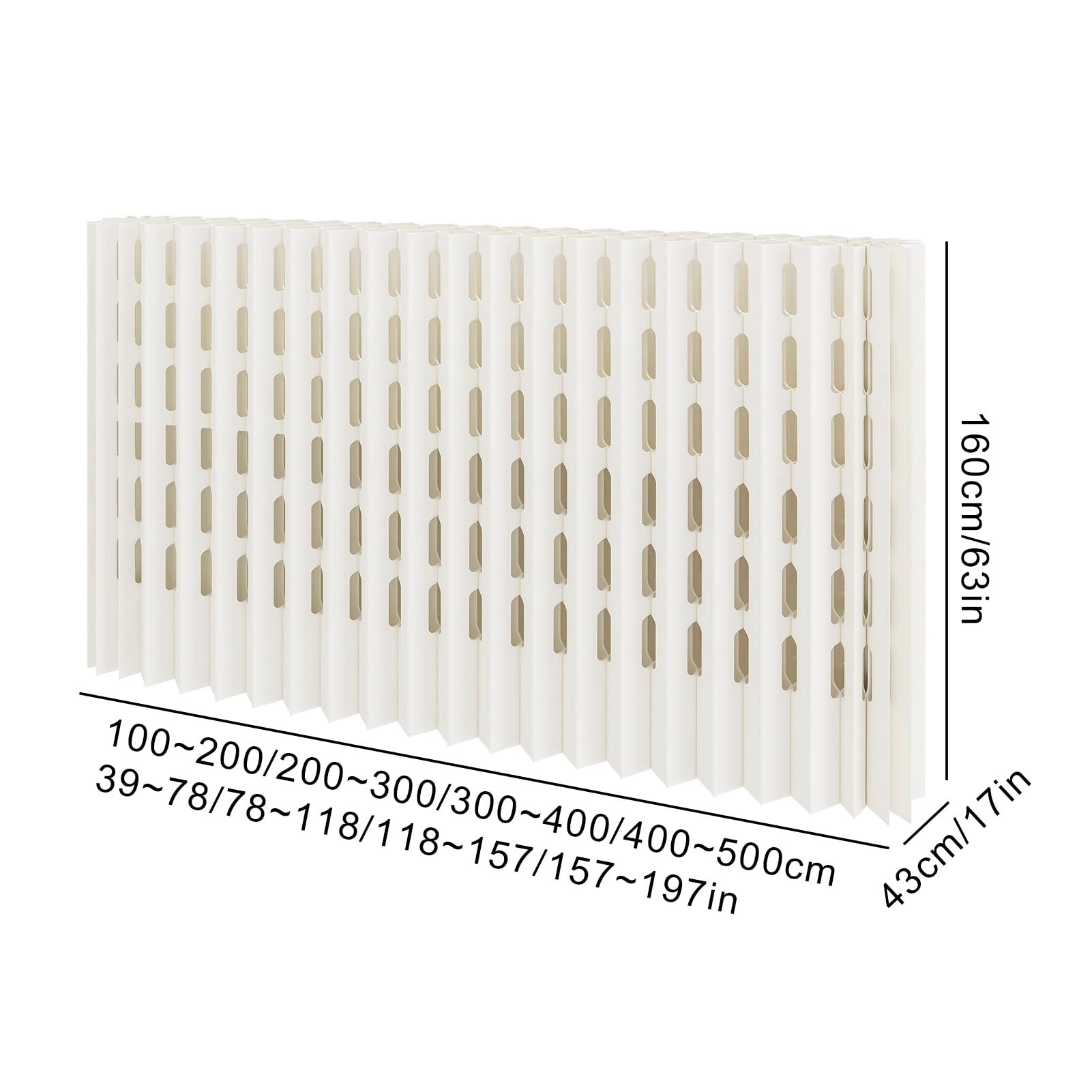 uhyOHF Portable Folding - 78"x17"x63" Temporary Room Divider for Offices & Studios - Lightweight Paper Partition for Enhanced Privacy and Space Management,Blanc-157x17x63in