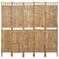 5-Panel Bamboo Room Divider 78.7"x70.9" Foldable Privacy Screen, 5-Panel Natural Bamboo Partition for Home Decor and Space Separation, Durable and Weather-Resistant Folding